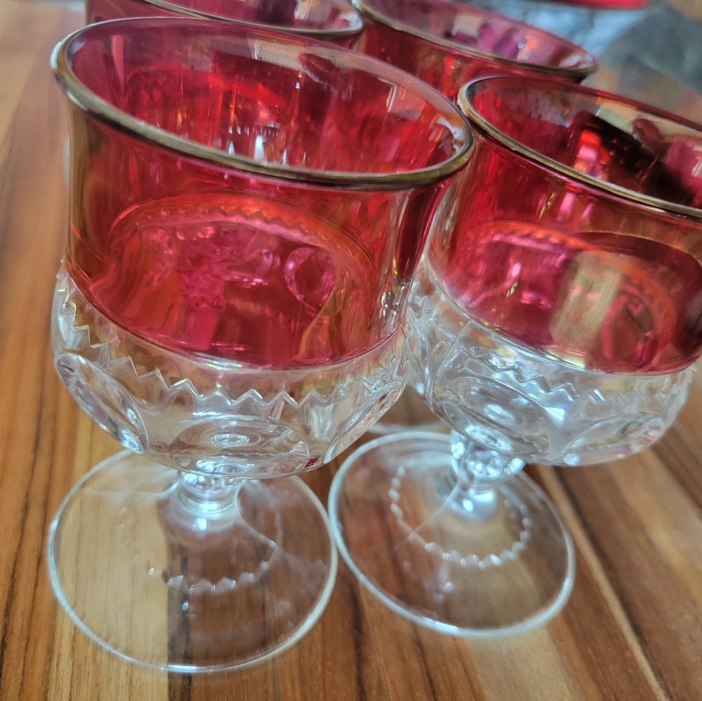 4 piece  Vintage King's Crown Ruby Thumbprint‎ Glass - 4.25" Excellant Condition - Picture 9 of 11